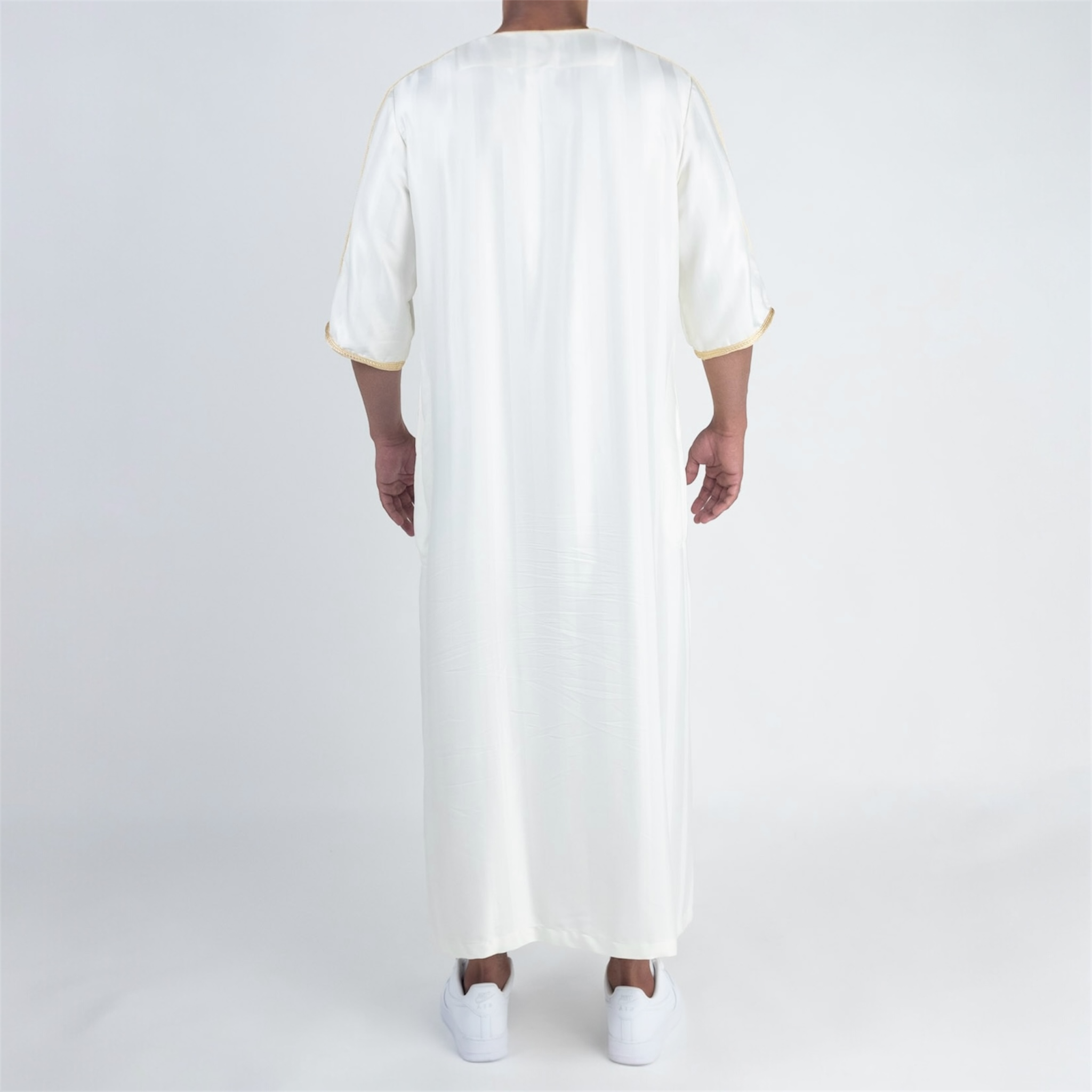 White & Gold Moroccan Thobe