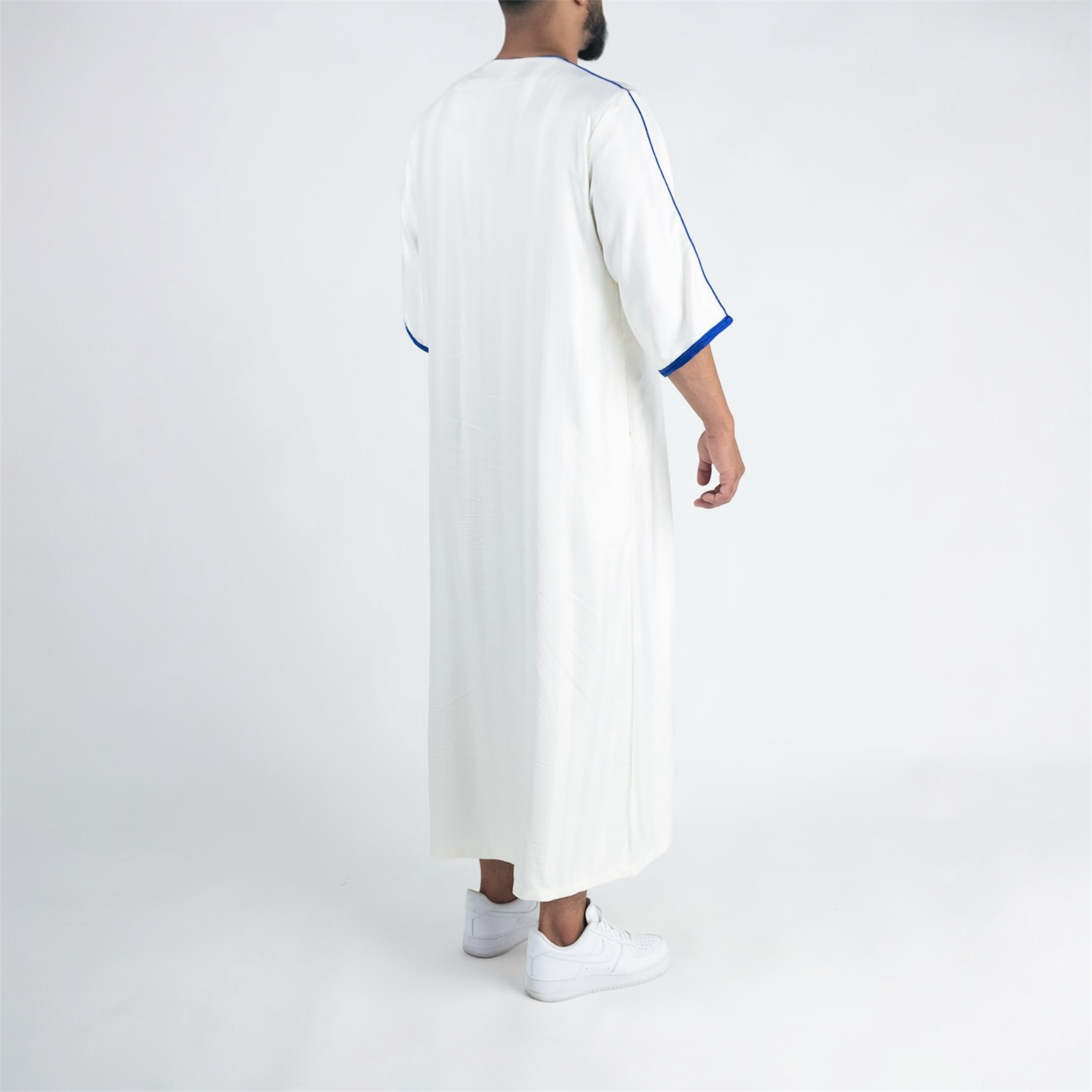 White & Blue Moroccan Thobe