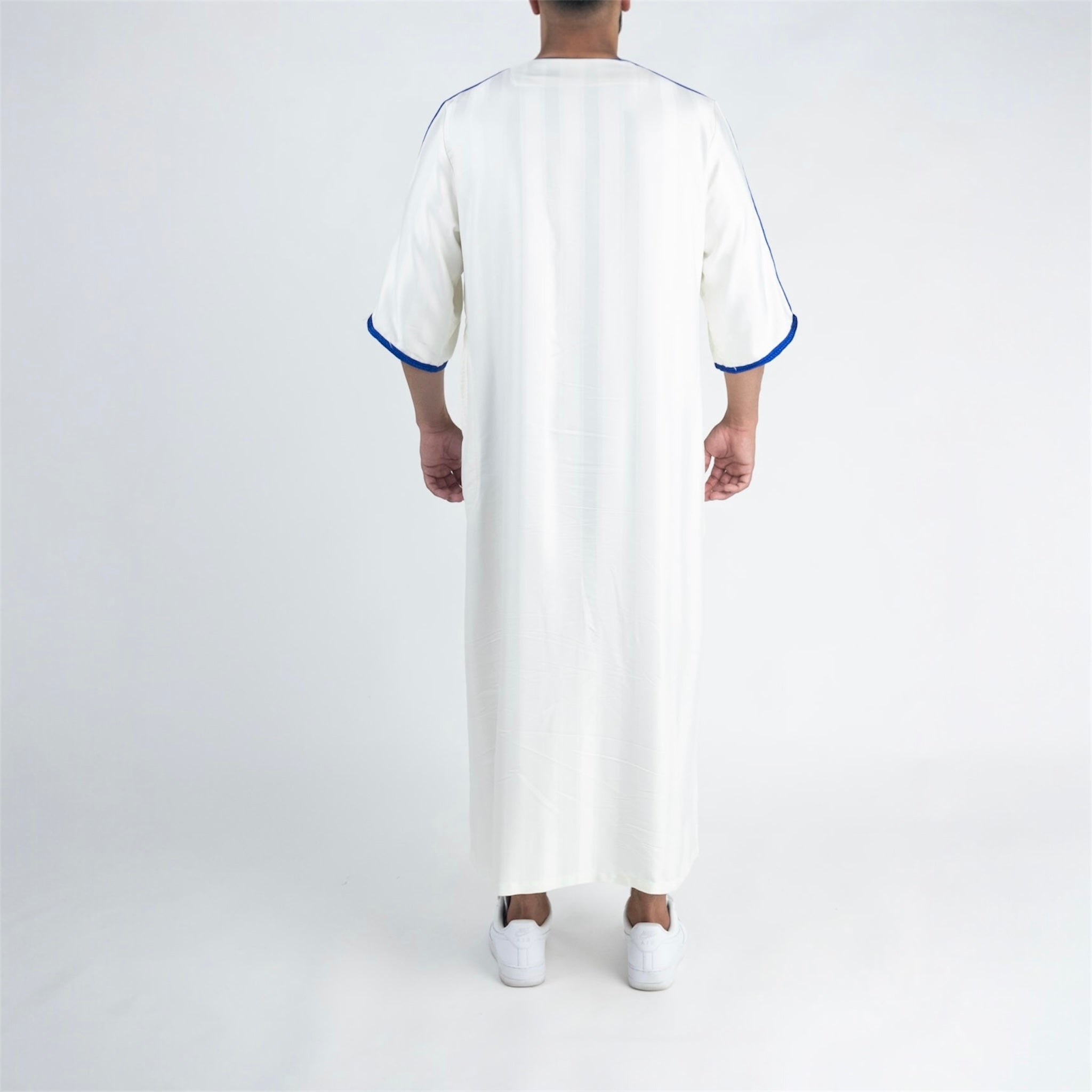 White & Blue Moroccan Thobe