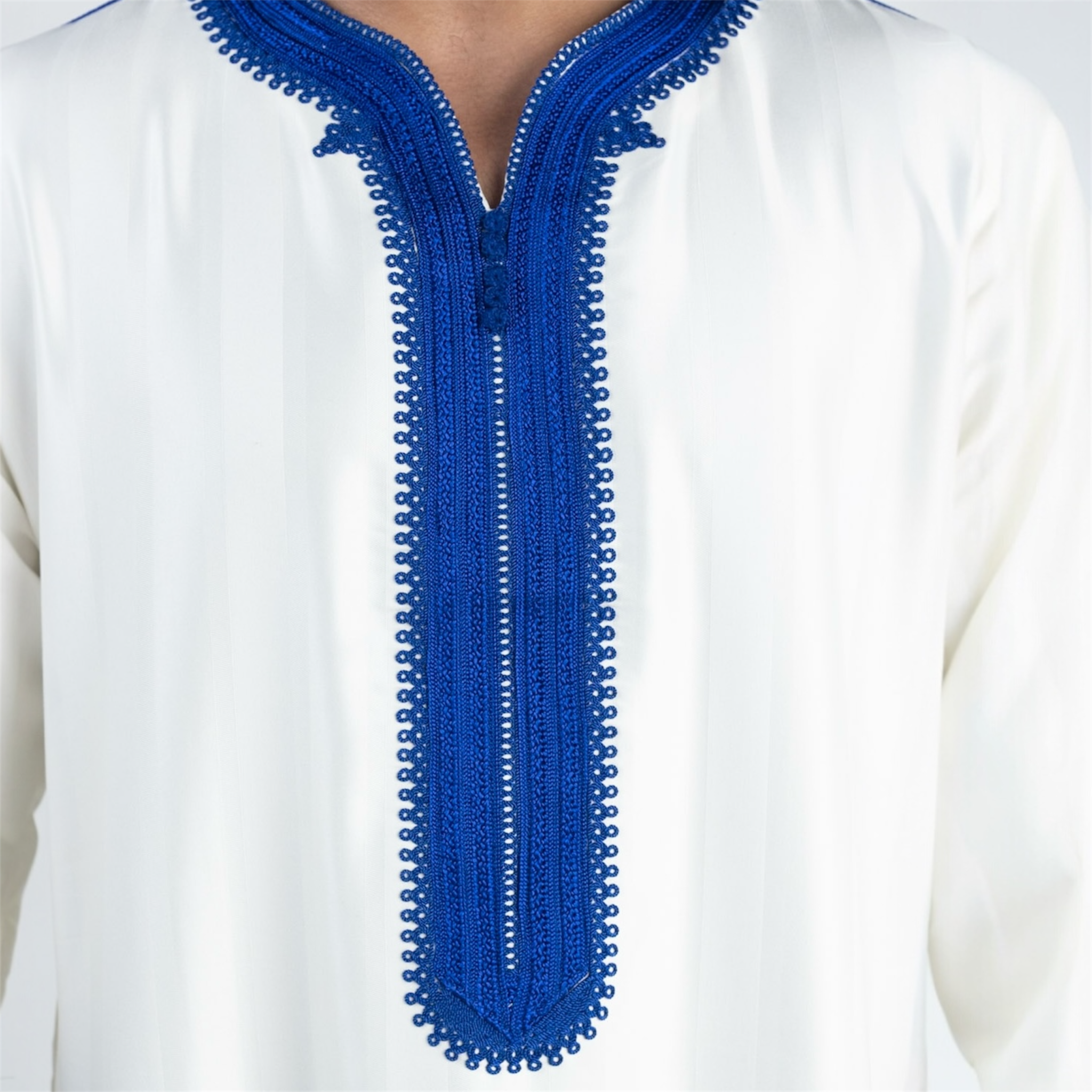 White & Blue Moroccan Thobe