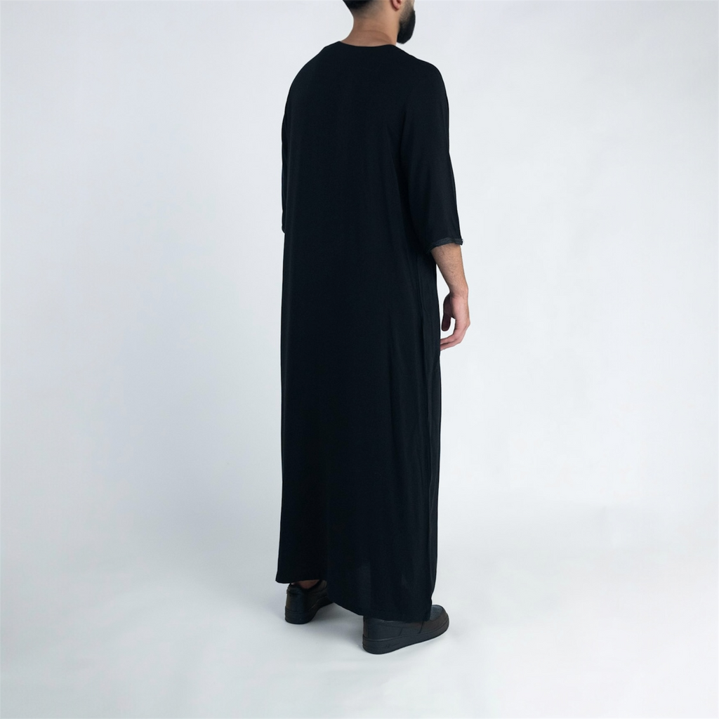 Classic Black Moroccan Thobe