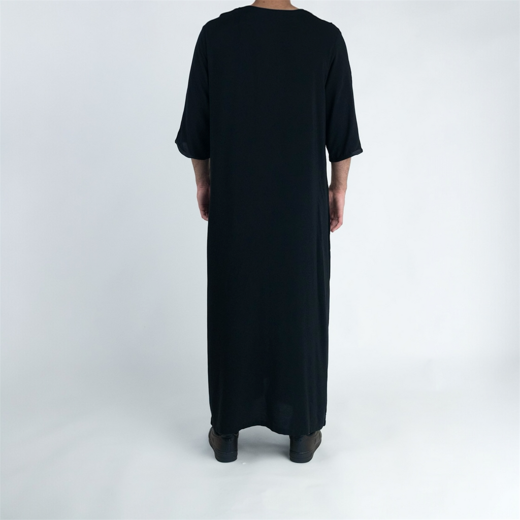 Classic Black Moroccan Thobe