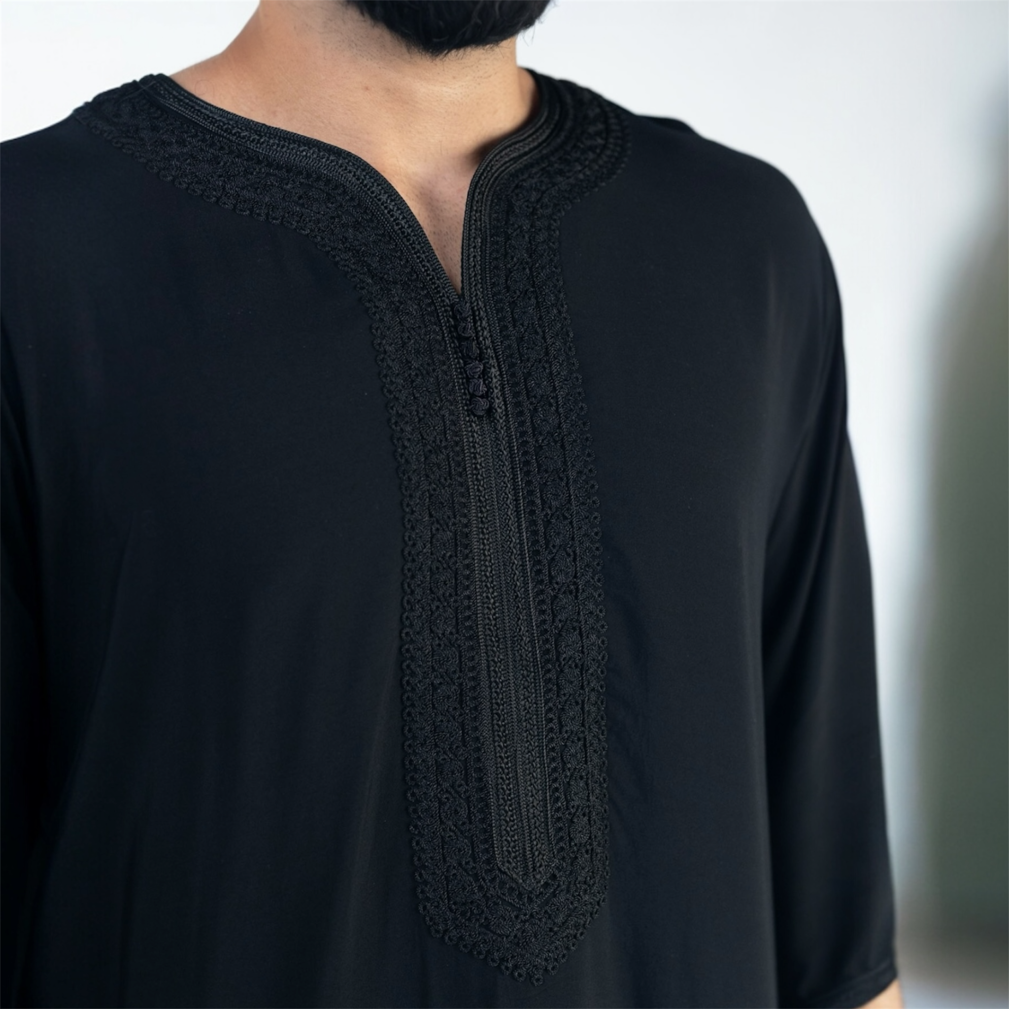 Classic Black Moroccan Thobe