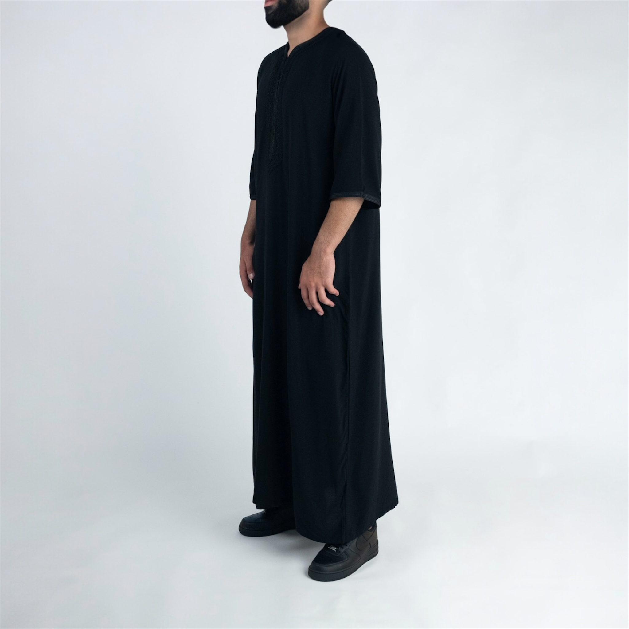 Classic Black Moroccan Thobe