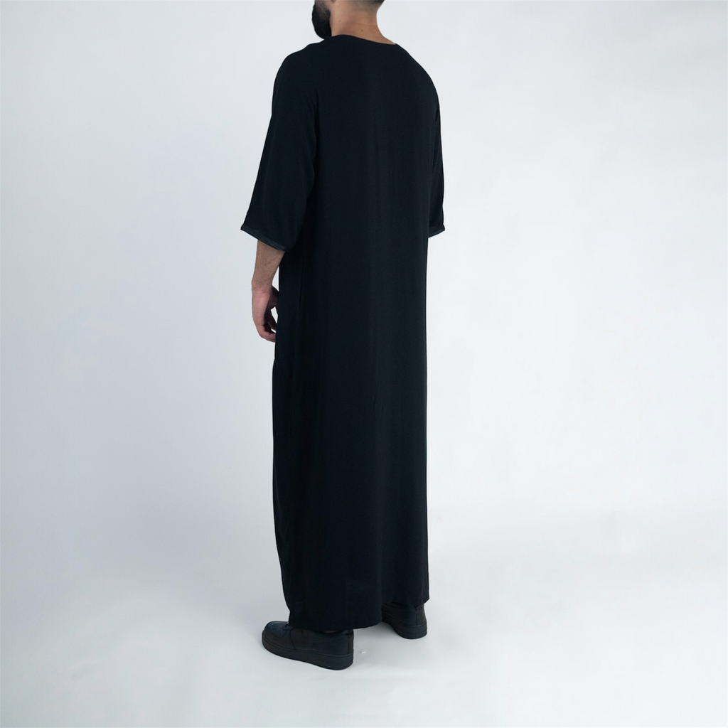 Classic Black Moroccan Thobe