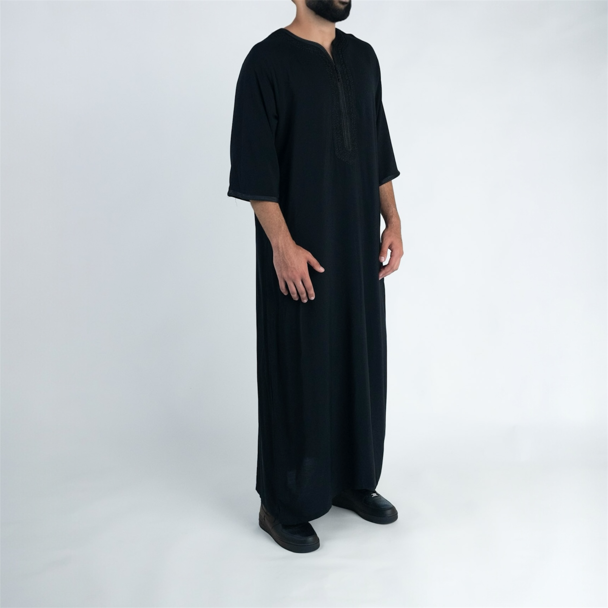 Classic Black Moroccan Thobe