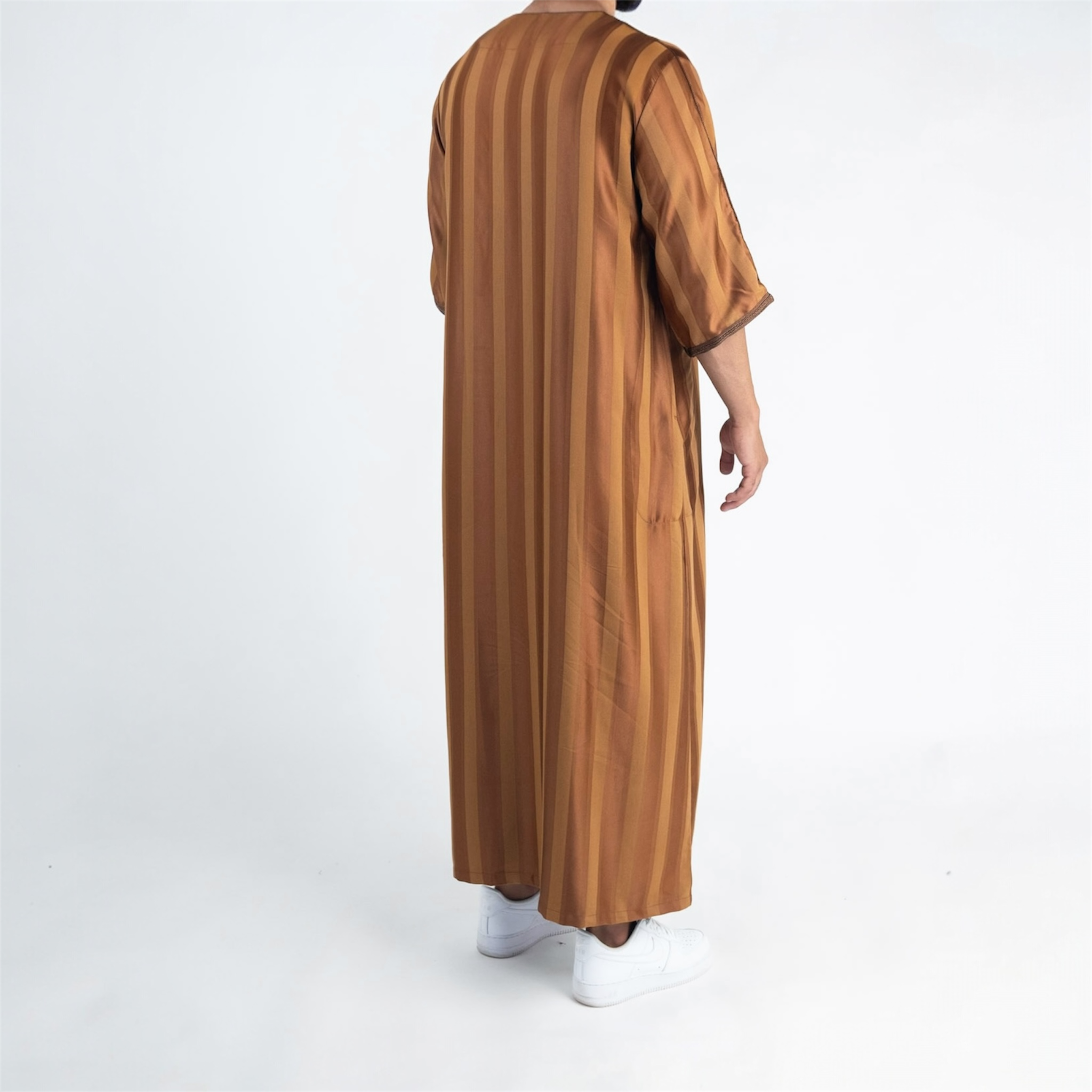 Brown Striped Moroccan Thobe