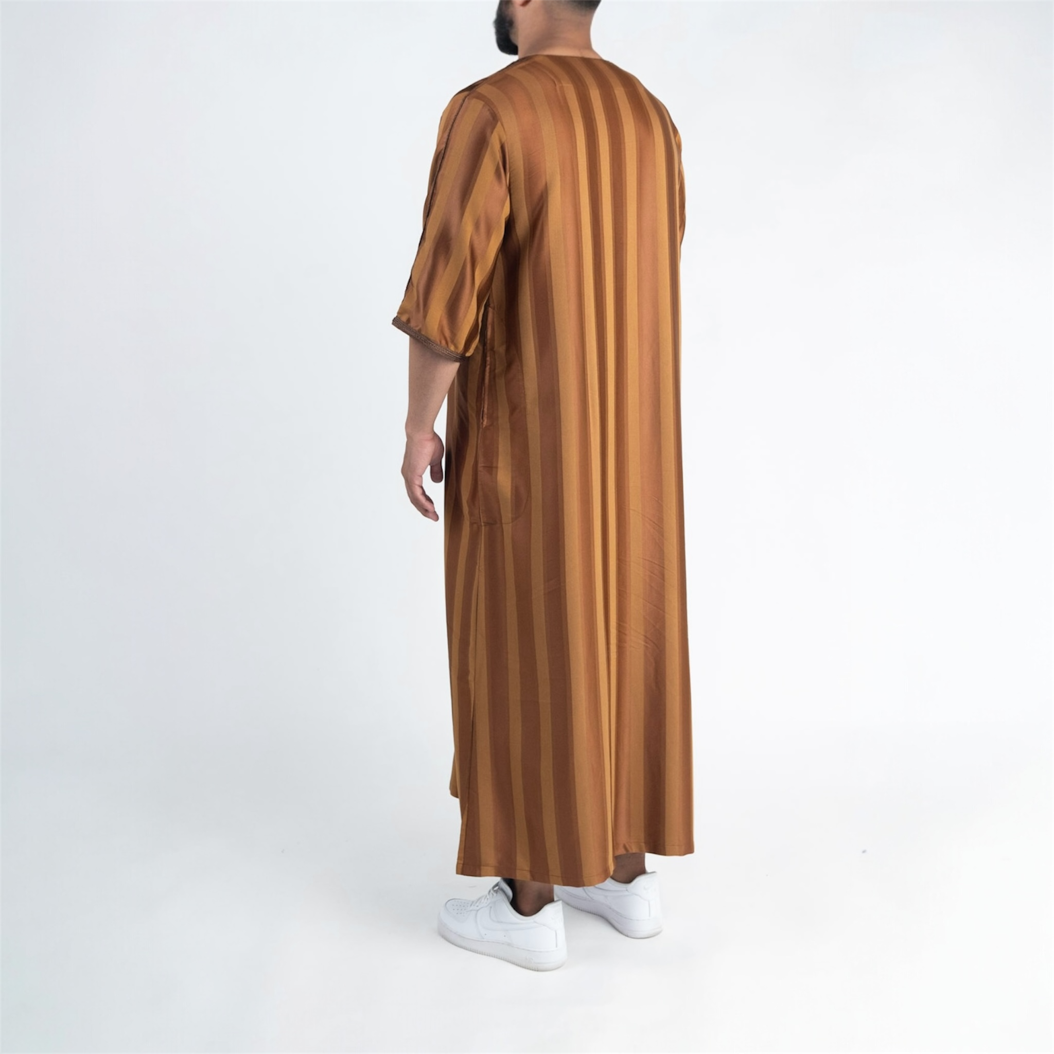 Brown Striped Moroccan Thobe