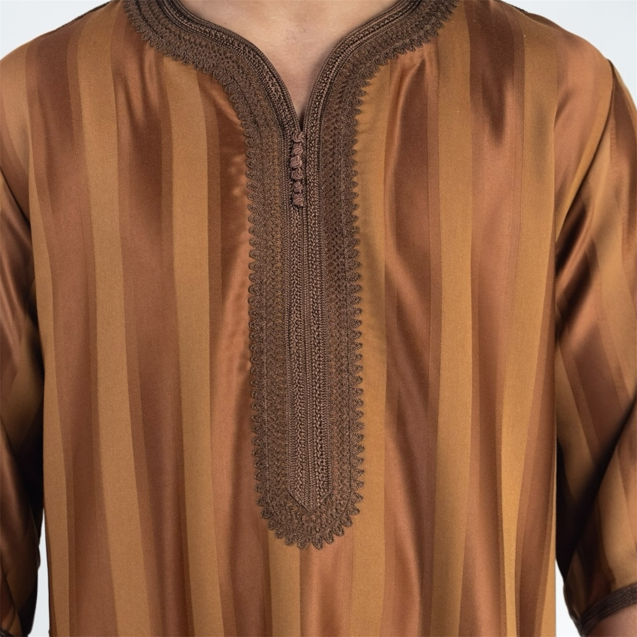 Brown Striped Moroccan Thobe