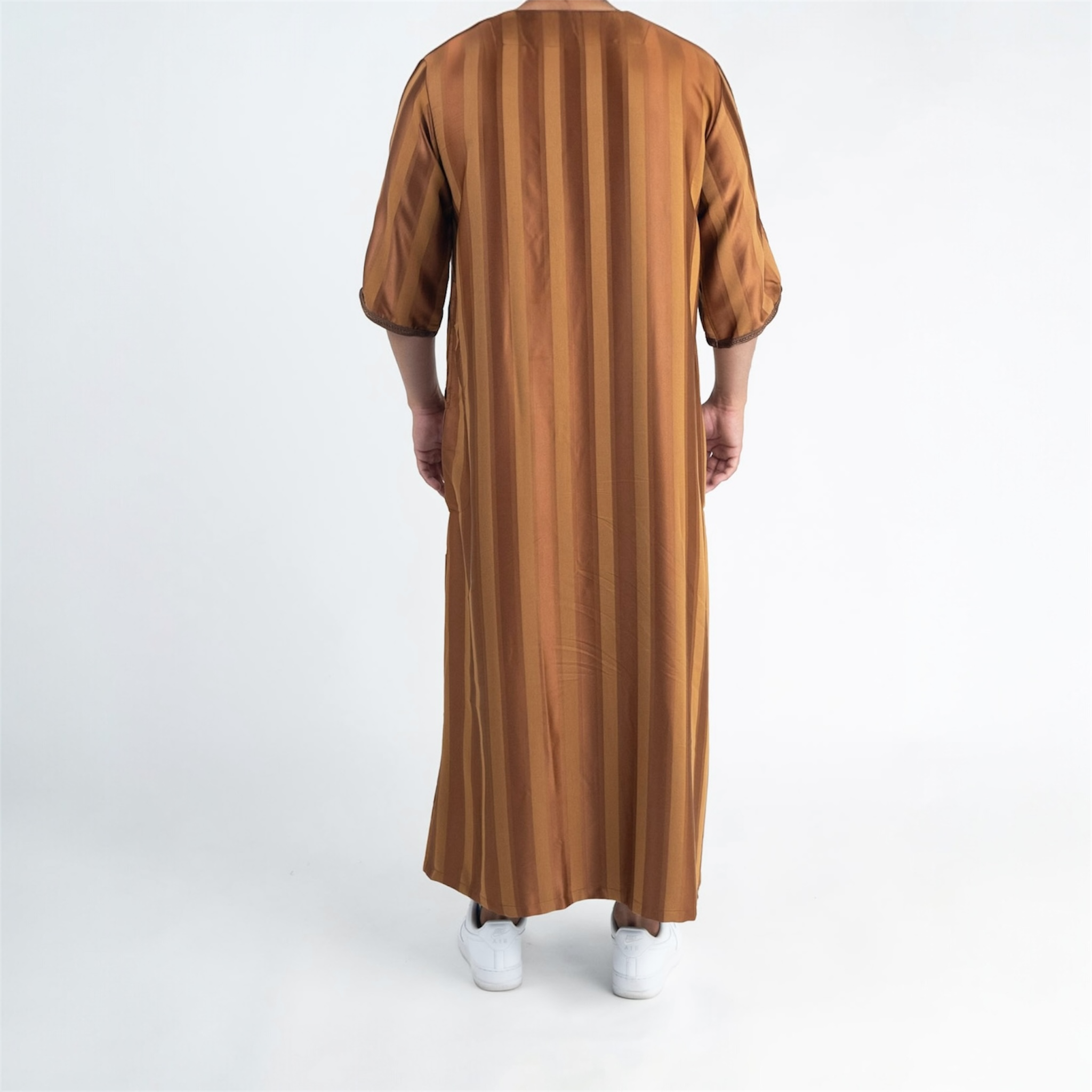 Brown Striped Moroccan Thobe