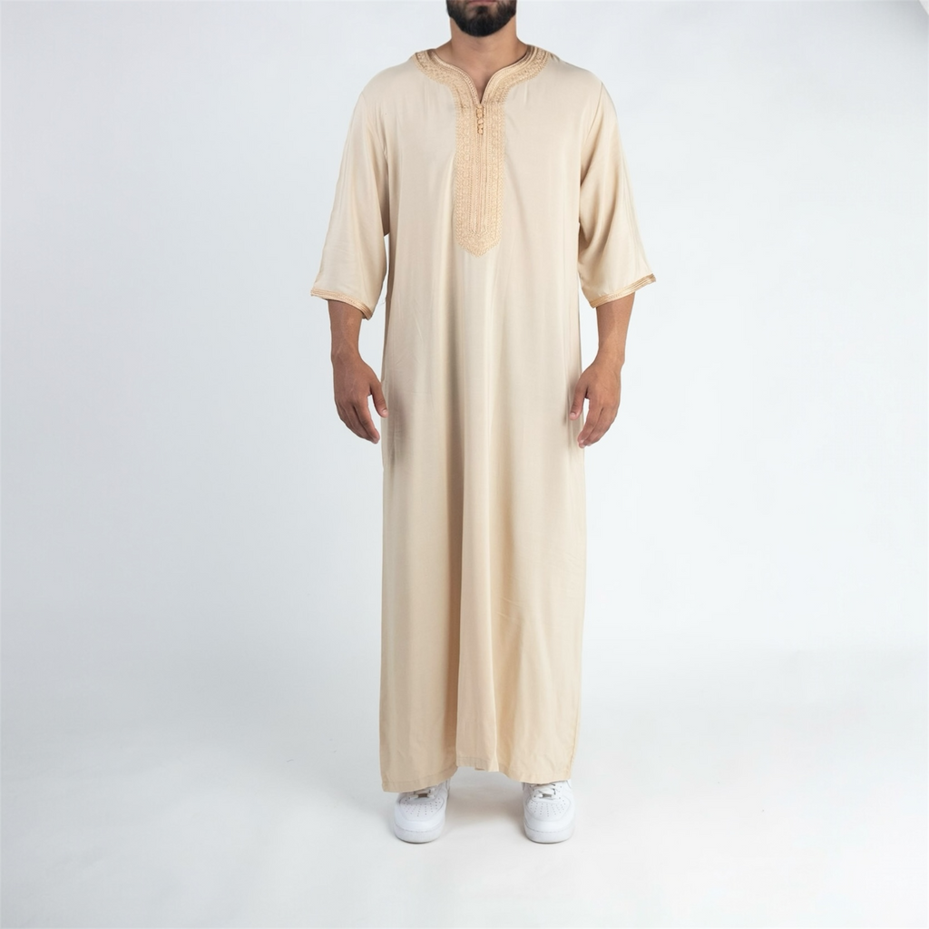 Classic Desert Beige Moroccan Thobe