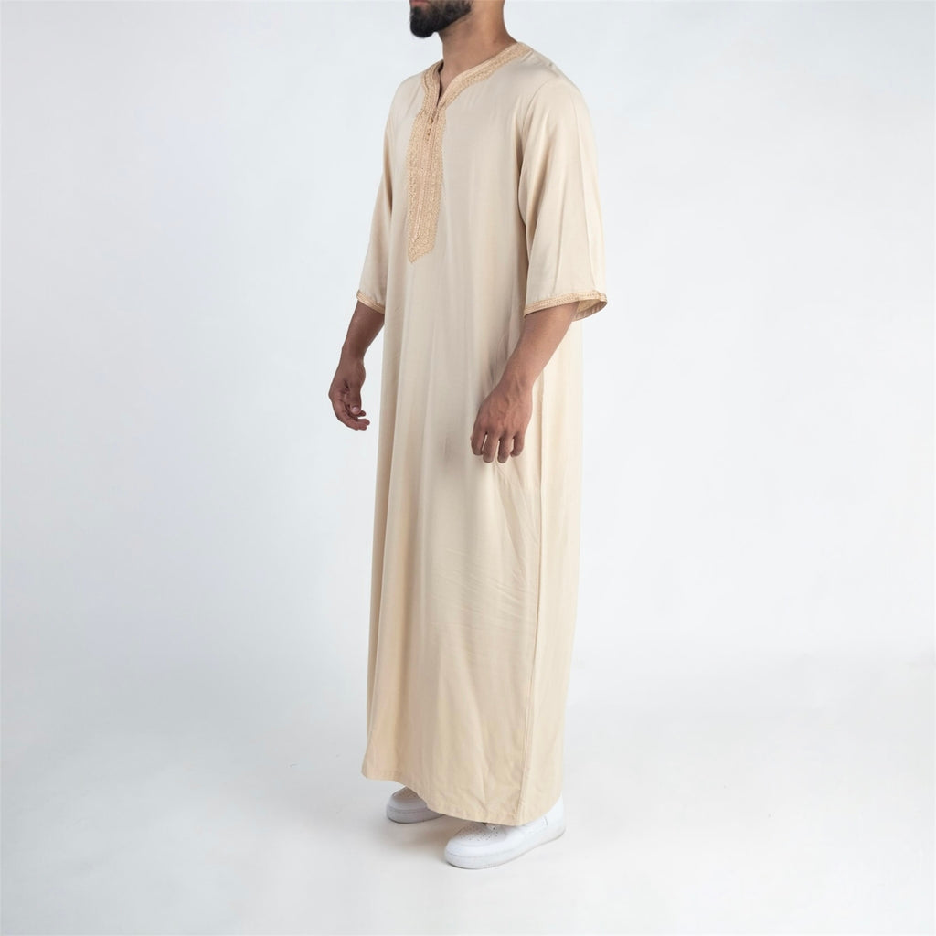 Classic Desert Beige Moroccan Thobe