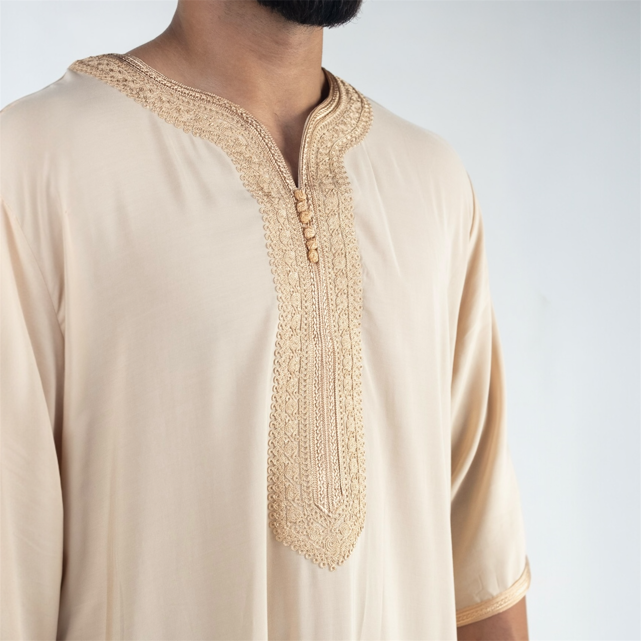 Classic Desert Beige Moroccan Thobe