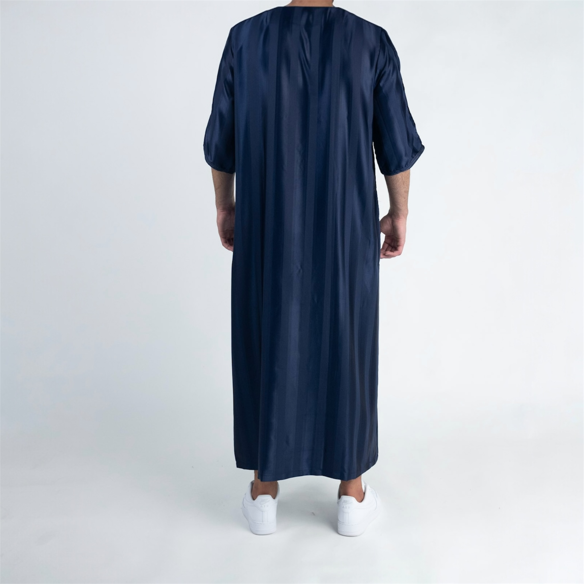 Royal Blue Striped Moroccan Thobe