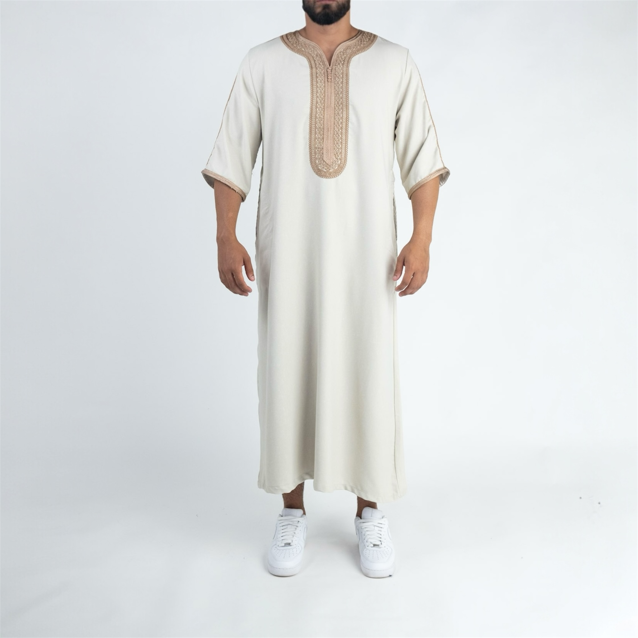 Ivory & Beige Moroccan Thobe
