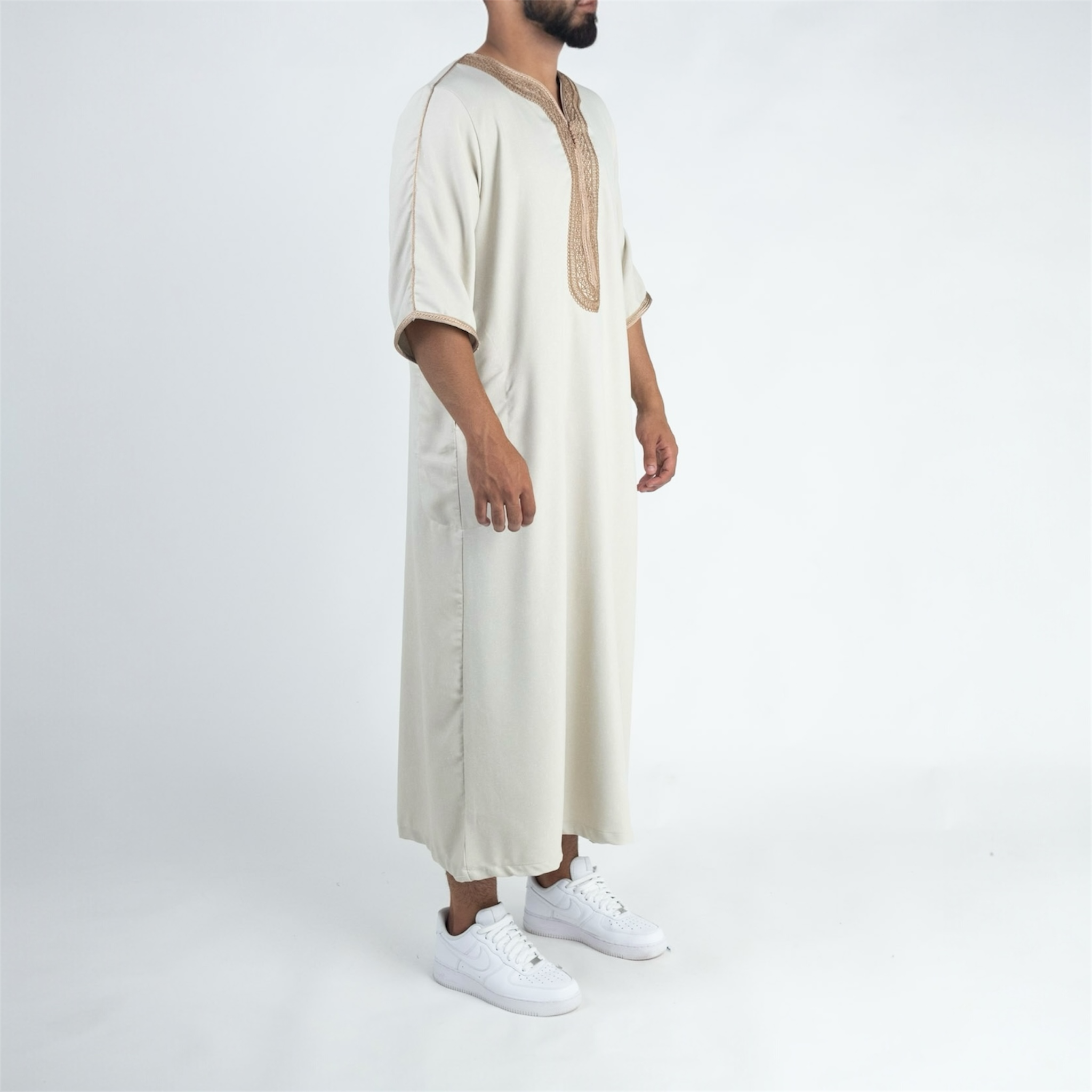 Ivory & Beige Moroccan Thobe