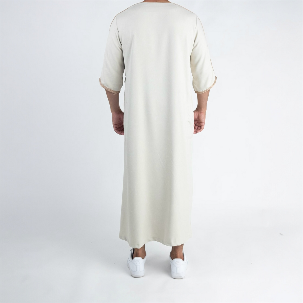 Ivory & Beige Moroccan Thobe