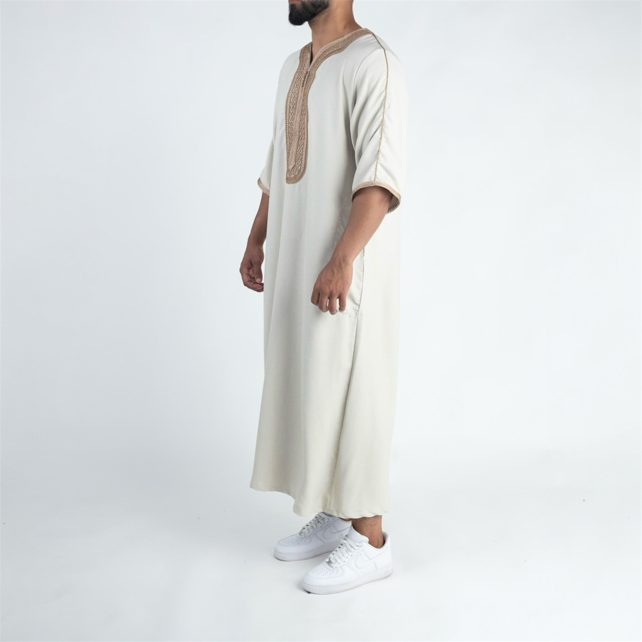 Ivory & Beige Moroccan Thobe