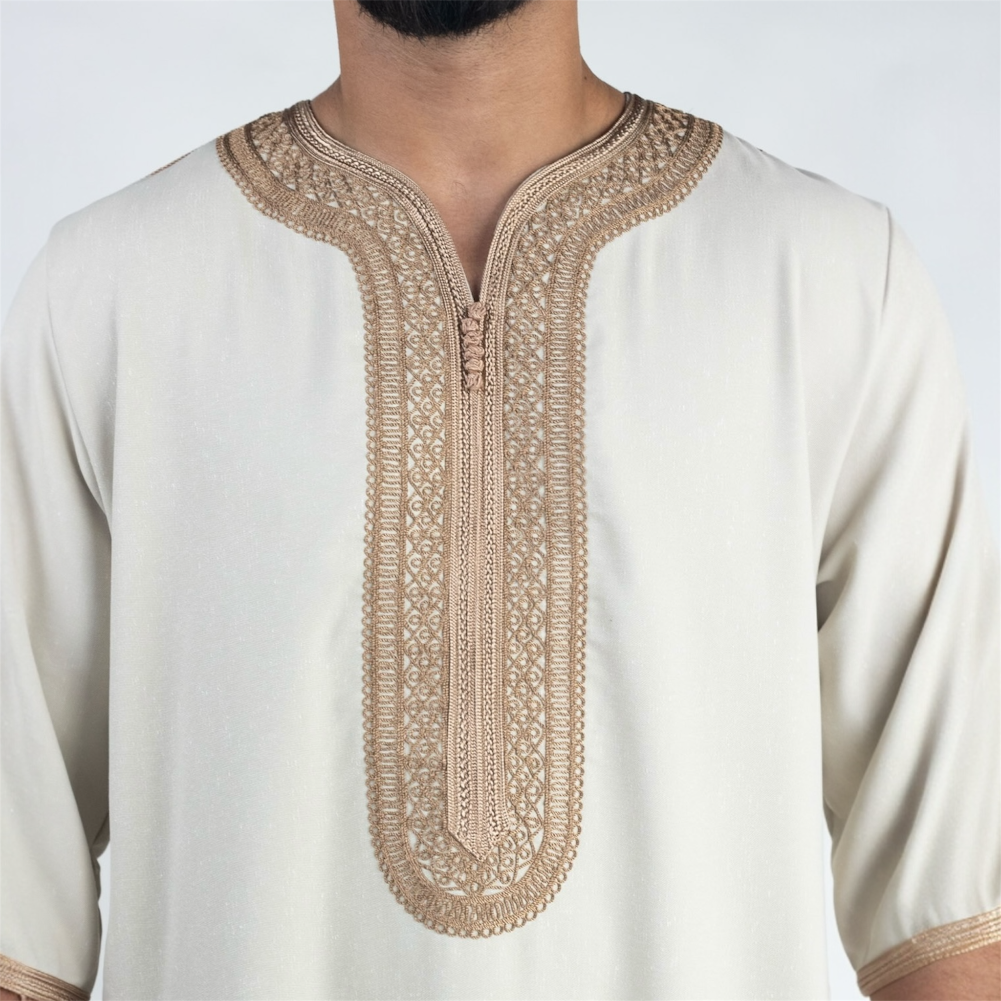 Ivory & Beige Moroccan Thobe