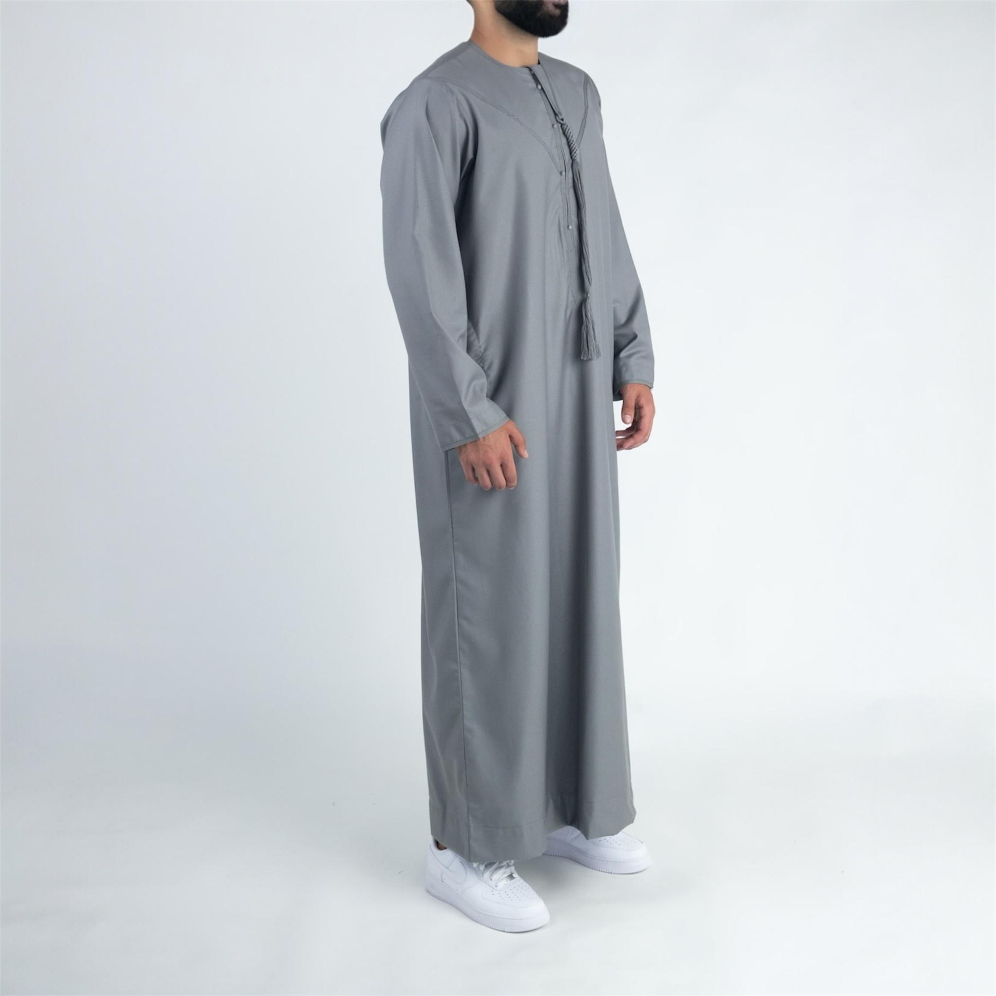 Slate Grey Emirati Thobe + Tassel