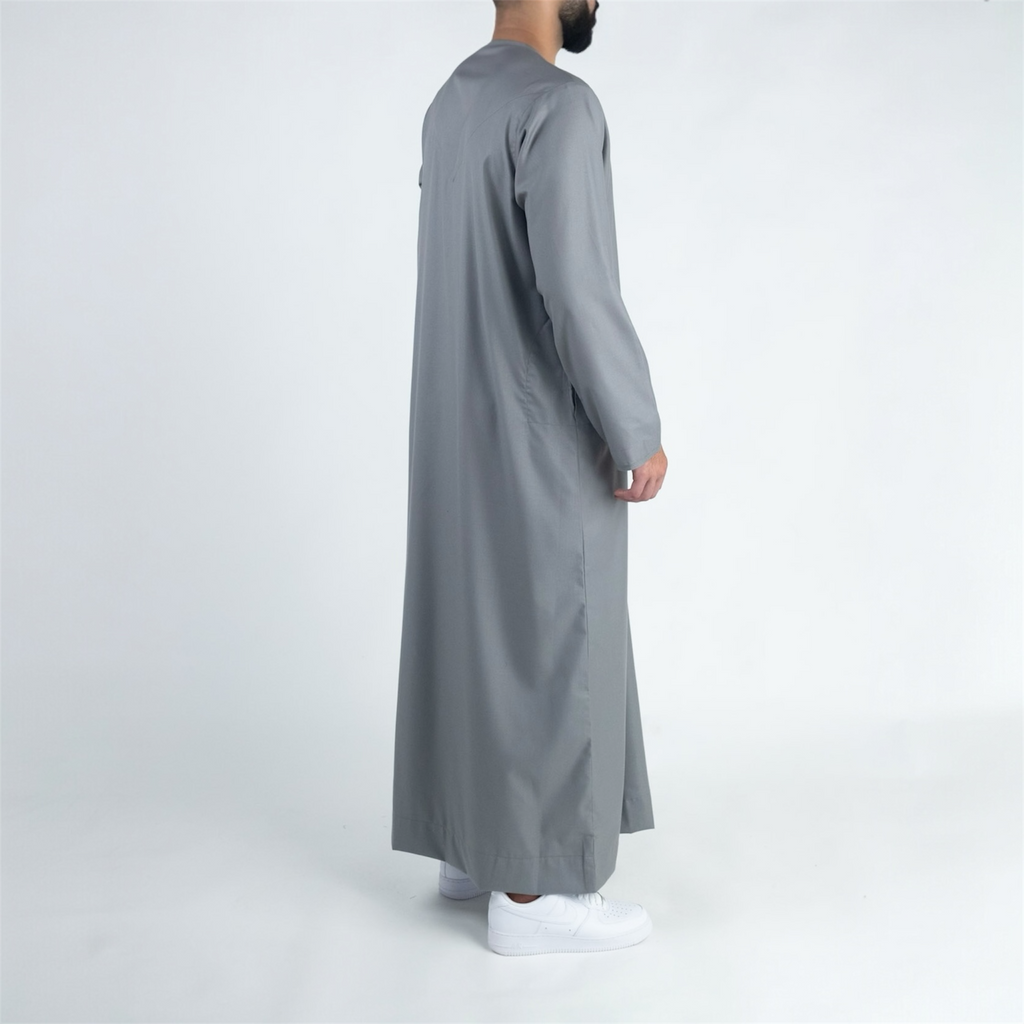 Slate Grey Emirati Thobe + Tassel