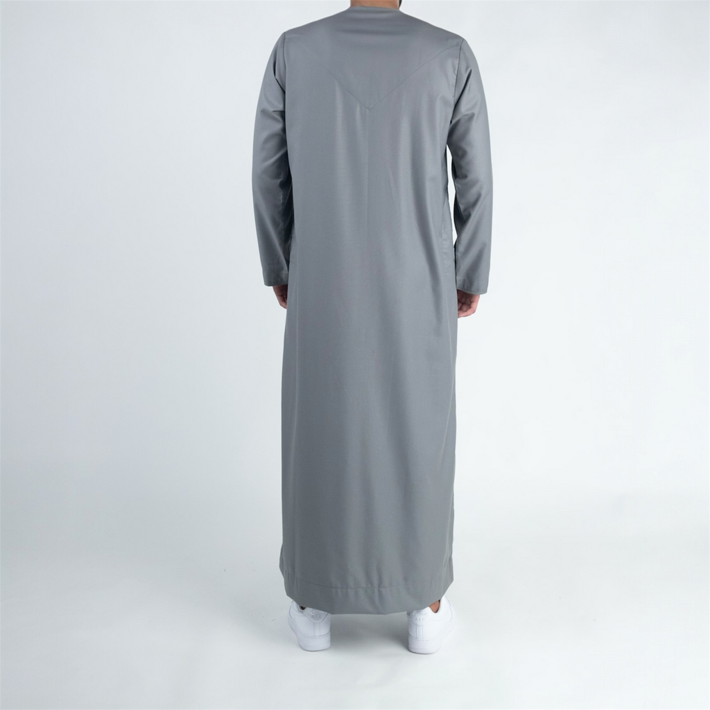 Slate Grey Emirati Thobe + Tassel