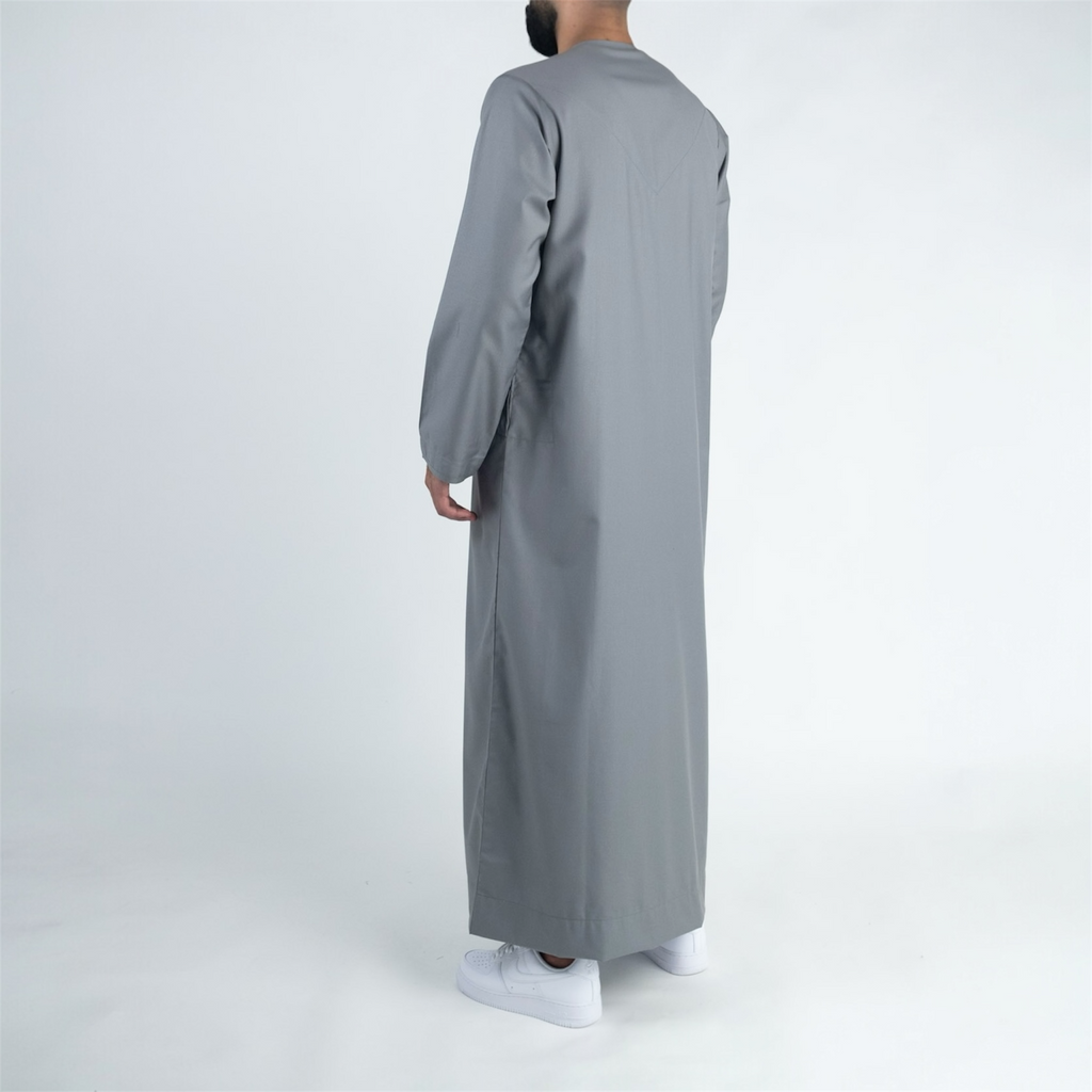 Slate Grey Emirati Thobe + Tassel
