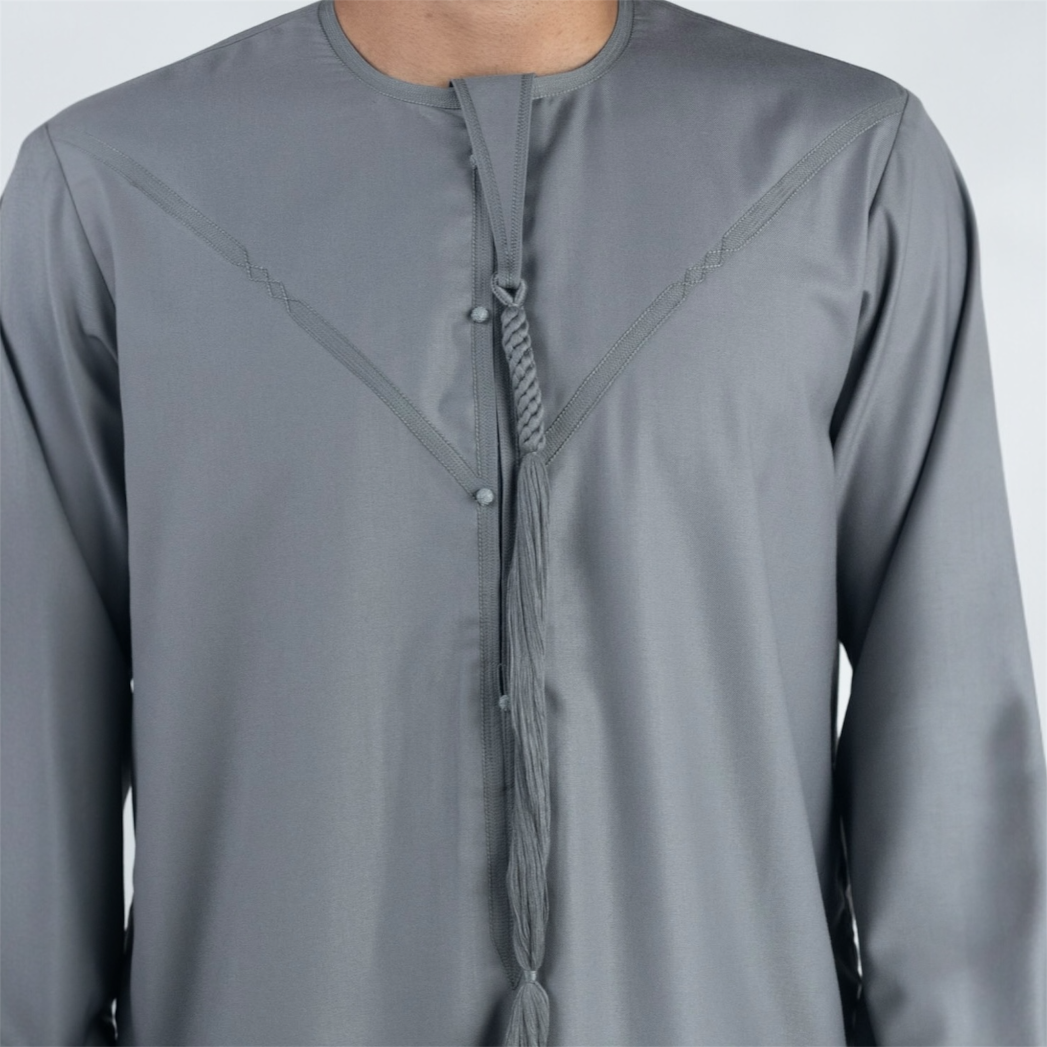 Slate Grey Emirati Thobe + Tassel