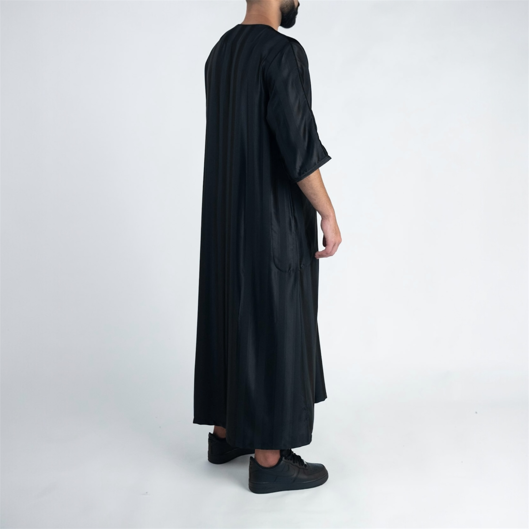 Black Striped Moroccan Thobe