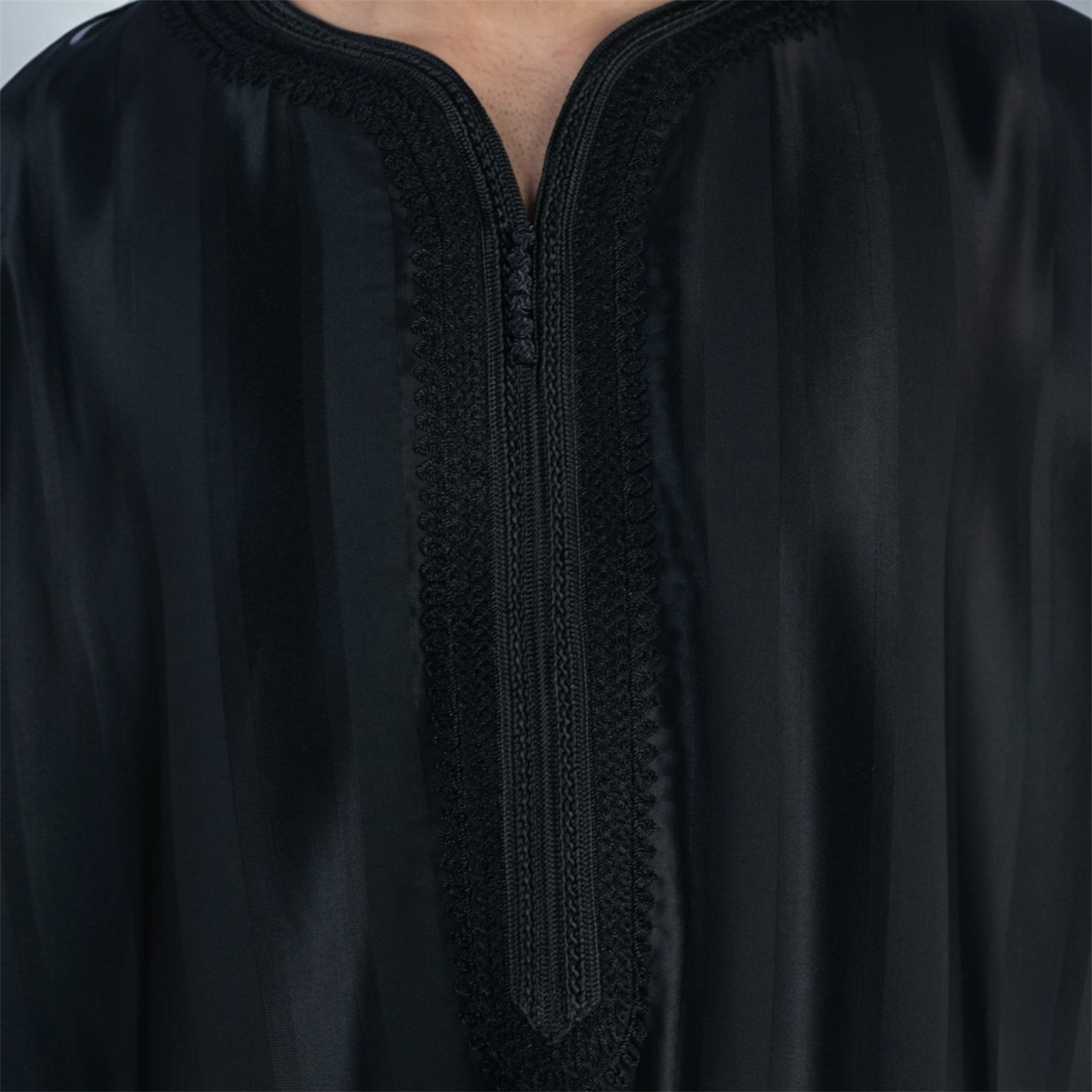 Black Striped Moroccan Thobe